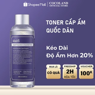 Nước Hoa Hồng Không Mùi Dưỡng Ẩm Da Và Làm Mềm Da Dear Klairs Supple Preparation Unscented Toner 180ml - DR220