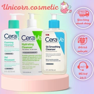 Sữa rửa mặt Cerave Foaming Cleanser, CeraVe Hydrating Cleanser, SA Cleanser cho mọi loại da