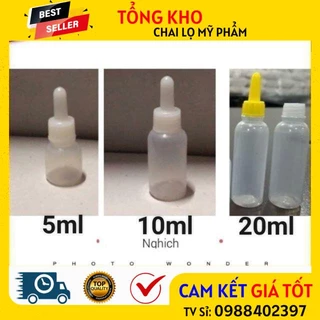 [RẺ VÔ ĐỊCH] Chai Lọ Nhựa ❤ Chai Lọ Nhỏ Mắt Nhựa 5ml,10ml,20ml (Có Nút), Ống Hút Mụn, Hút Máu Bầm