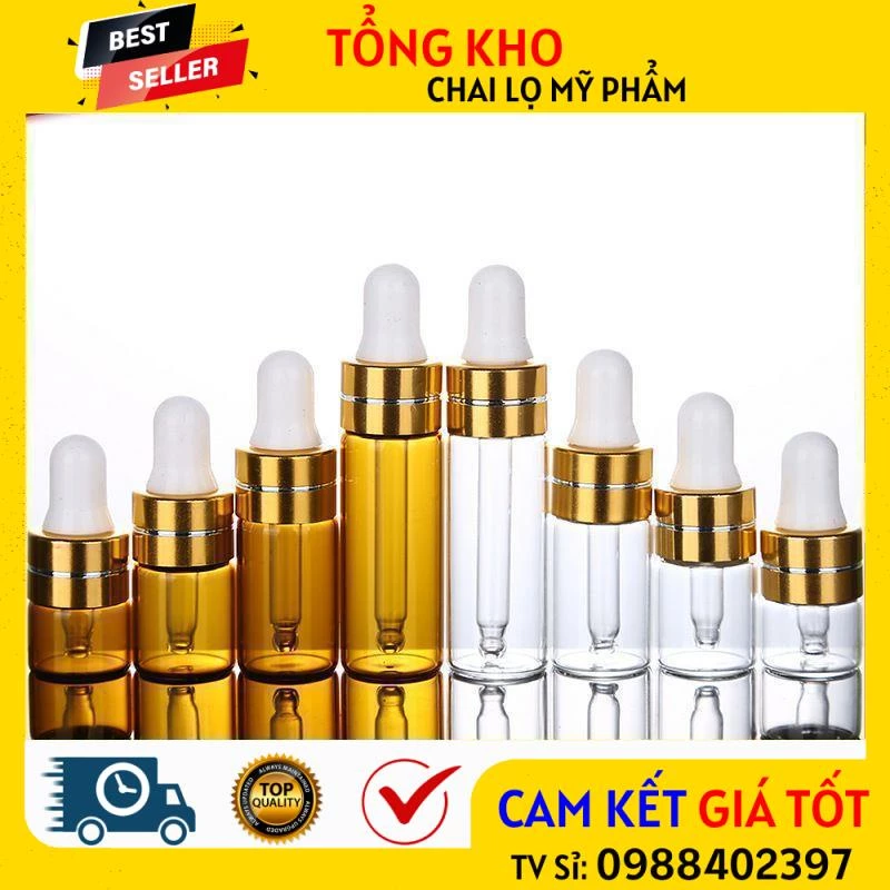 [RẺ VÔ ĐỊCH] Chai Lọ Chiết Serum ❤ Chai Lọ Đựng Tinh Dầu Mỏng 2ml,3ml,5ml Chiết Serum