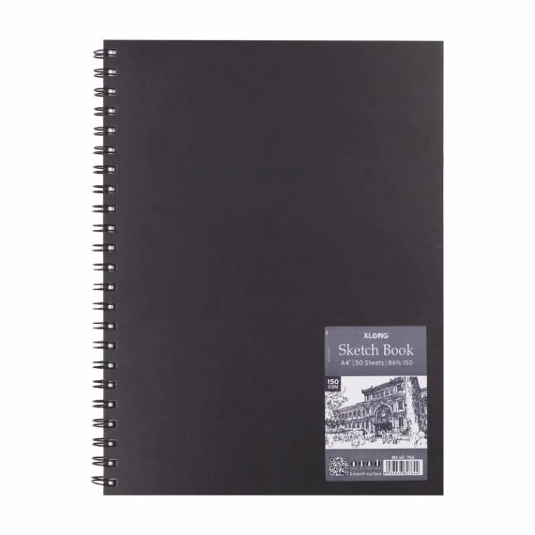 Sổ vẽ phác thảo giấy trơn Sketchbook KLONG A4+ 50 tờ 150GSM; MS: 764 /.