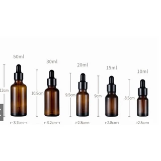 Lọ Thủy Tinh KHOEN ĐEN TRƠN  5ml -100ml Đựng Tinh Dầu, Chiết Serum, Mỹ Phẩm Du Lịch