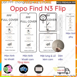 Dán PPF Oppo Find N3 Flip (N 3 flip ) loại trong, nhám dành cho màn hình, mặt lưng chuẩn xịn