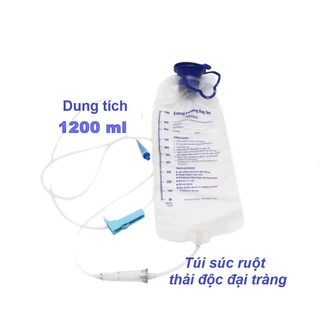 Túi Súc Ruột Enema thải độc đại tràng bằng cafe theo phương pháp Gerson dung tích 1200ml, kèm dây truyền