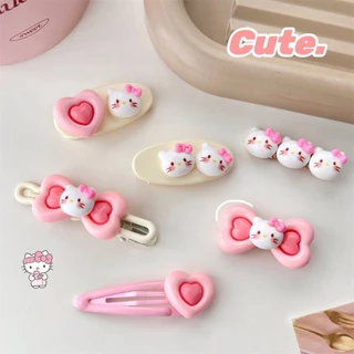 Set 6 Kẹp Tóc Đính Charm Trái Tim Hello Kitty Ngọt Ngào Xinh Xắn Cho Nữ🍀FREESHIP🍀Combo 6 kẹp tóc mái cho bé siêu kute