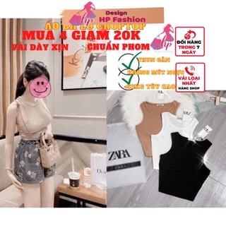 áo ba lỗ nữ croptop ôm body thun gân sọc trắng đen kiểu hàn quốc thời trang A130