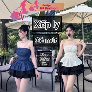 Áo ống cúp ngực, áo quây xếp ly nữ áo ống body có mút sang chảnh G274