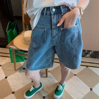 Jiashucheng Quần Short denim Lưng Cao Ống Rộng Thời Trang Mùa Hè 2023 Kiểu Mới Cỡ Lớn Cho Nữ