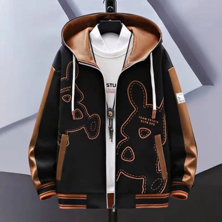 Áo Hoodies Zip SG FASHION Phối Viền Nam Nữ Chất Nỉ Dày Dặn, Áo Khoác Khoá Kéo In Thỏ Hot Trend