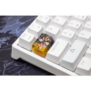 Keycap resin Tab 1.5U cá koi tone đen vàng trang trí bàn phím cơ gaming