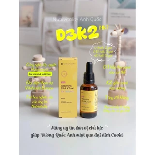 Vitamin D3&K2-Mk7 Nutrivitality Anh 30ml