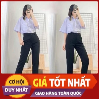 Quần Tây Học Sinh Nữ, 2 Cúc, Quần Baggy, Học Sinh Lưng Cao Có phù hợp cho di làm đi học tôn dáng hót s