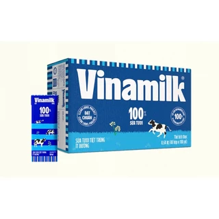 Thùng 48 hộp sữa tươi tiệt trùng 100% Vinamilk (có đường, ít đường, không đường )  180ml/110ml