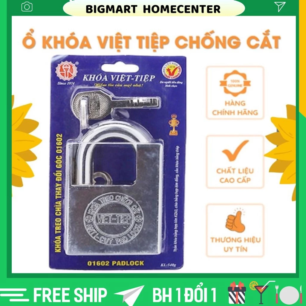 Ổ Khóa Cửa Việt Tiệp Chống Cắt Chính Hãng Nhiều Kích Cỡ An Toàn Cao