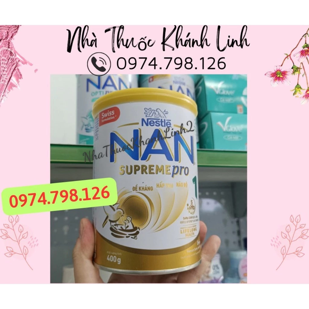 🌺(DATE XA) 1 thùng Sữa Bột Nestlé NAN SupremePro 1 lon 400g với 5HMO & đạm Gentle Optipro nhập khẩu nguyên lon từ Đức