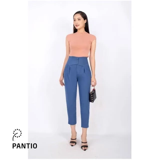 FQD5996 - Quần công sở vải thô dáng baggy cạp rời tạo kiểu cài khuy xếp ly - PANTIO