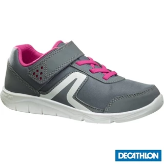 Giày đi bộ thể dục pw 100 cho trẻ em xám hồng DECATHLON mã 8403098