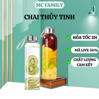 Chai thủy tinh detox 500ml có dây xách - Giá Xưởng