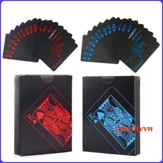 (mới về) Bài Tây Poker Nền Đen Cao Cấp Chọn Màu – 54 Lá Bài Tây Đen Bằng Nhựa PVC Chống Thấm Nước Chống Gãy Bài