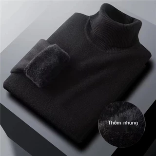 Áo sweater Cổ Lọ 40% Lông Cừu Dày Dặn Thời Trang Cao Cấp Cho Nam