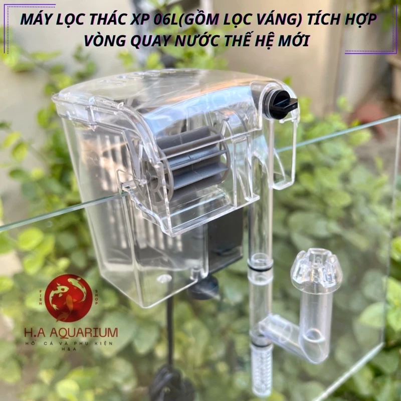 Lọc Thác Hồ Cá XP 06L (Gồm lọc váng) Kết Hợp Vòng Quay Nước,  Máy Lọc Hồ Bể Cá ,Hồ Mini ,Máy Lọc Nước