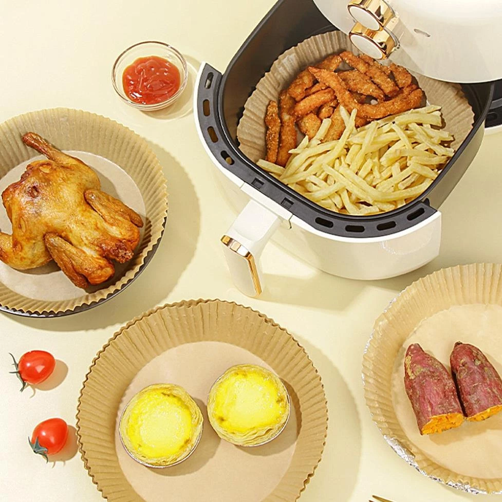 Set 50 Miếng Giấy Lót Nồi Chiên Hình Khuôn Bánh - Giảm Thiểu Tối Đa Dầu Mỡ Bám Vào Nồi Chiên