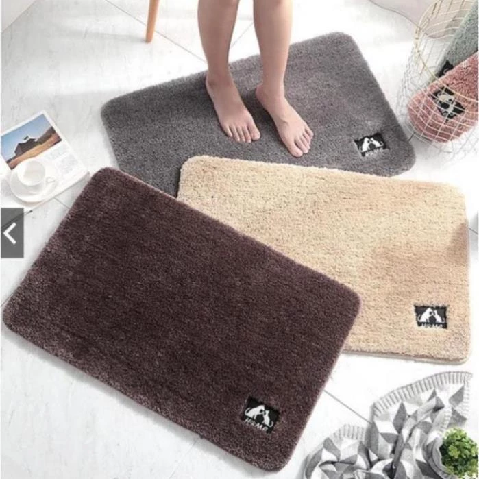Thảm nỉ lau chân hình chữ nhật, chùi chân len mềm mịn dày dặn chống trơn trượt hàng chất lượng cao