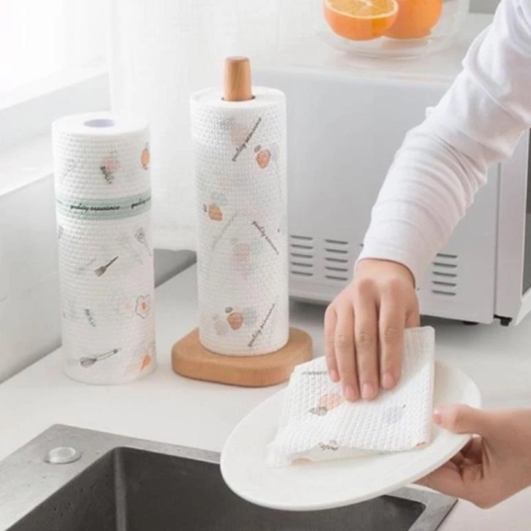 Cuộn giấy lau bếp, khăn khô lau bụi bẩn có thể giặt tái sử dụng