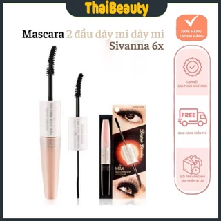 Mascara 2 Đầu Dài Và Dày Mi, Chống Nước Sivanna 6X HF891 Max Waterproof - Thaibeauty