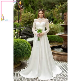 bb Đầm maxi mặc cưới TRIPBLE T DRESS kết chuỗi cườm phối ren bbo cấp - size S/M/L - MS486V