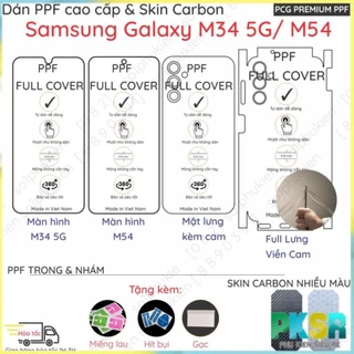 Dán PPF & Skin Samsung Galaxy M34 5G/ M54 5G/ M14 5G cho màn hình, mặt lưng, full viền loại trong, nhám chuẩn xịn