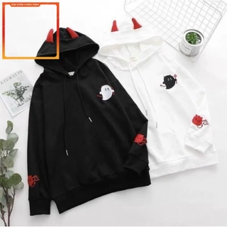 ix0 ÁO KHOÁC HOODIE CON QUỶ CUTE CỰC HOT TREND CHẤT VẢI CAO CẤP KHÔNG XÙ LÔNG 1KENZ