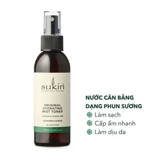 Nước hoa hồng xịt khoáng Sukin Original Hydrating Mist Toner 125ml