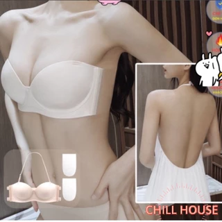 LOẠI ĐẸP-Áo Ngực A 080 Không Dây Hở Lưng Có Gọng Tạo Khe -Áo Lót Chống Tụt Cúp Ngang - CHILL HOUSE