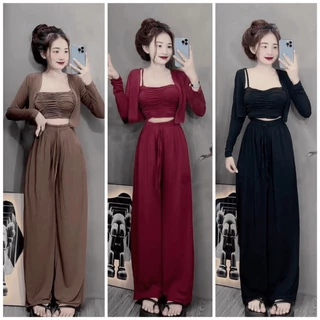 set đồ bộ bigsize , đồ bộ hottrend,SET BỘ SUÔNG TRƠN 3 MÓN THUN GÂN ÁO NHÚN 3 MÀU Đồ Bộ Bigsize