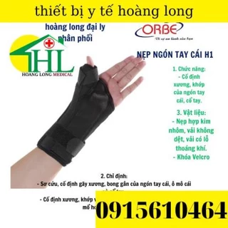 Nẹp ngón tay cái ORBE H1 – Nẹp ngón tay hỗ trợ cố định xương, khớp của ngón tay cái, cổ tay