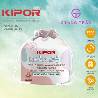 Khăn mặt 1 lần Kipor 60 miếng đa năng, không bụi giấy, thấm hút tốt