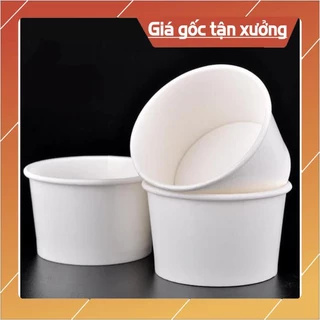 GIÁ SỈ 50 tô giấy 480 ml 1pe - 16oz đựng thực phẩm nóng lạnh ( có kèm nắp hoặc không nắp)