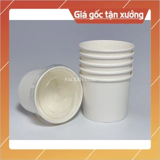 GIÁ SỈ 500 cốc, tô giấy 150ml 2pe - 5oz chuyên dụng đựng kem, sữa chua ( có kèm nắp hoặc không nắp)