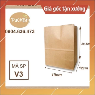 [ SẴN] | COMBO Túi giấy Kraft Nhật đáy vuông MÃ V3  (28.5 x 19 x 12 cm)