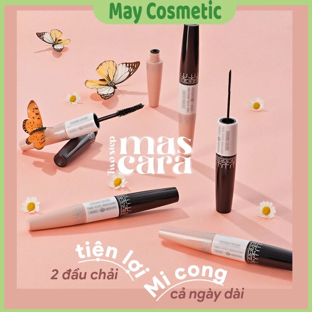 Mascara Sivanna 6X HF891 2 Đầu Chuốt Mi Đen Dài Và Cong Mi Two Step Mascara Không Lem Trôi, Chống Nước - Maycosmetic