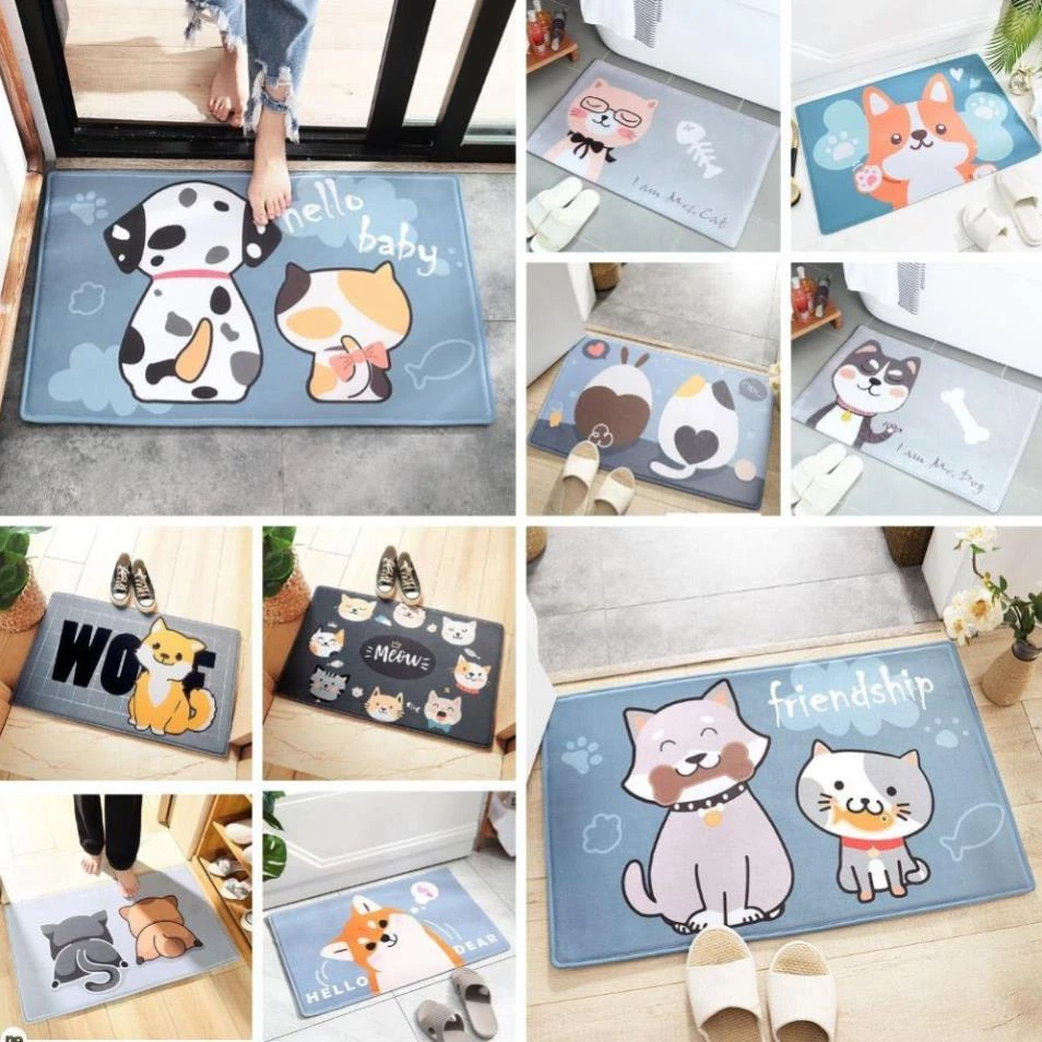 Thảm nỉ 3D lau chân thấm hút nước cực tốt. Thảm 3D thú cute size 40x60cm
