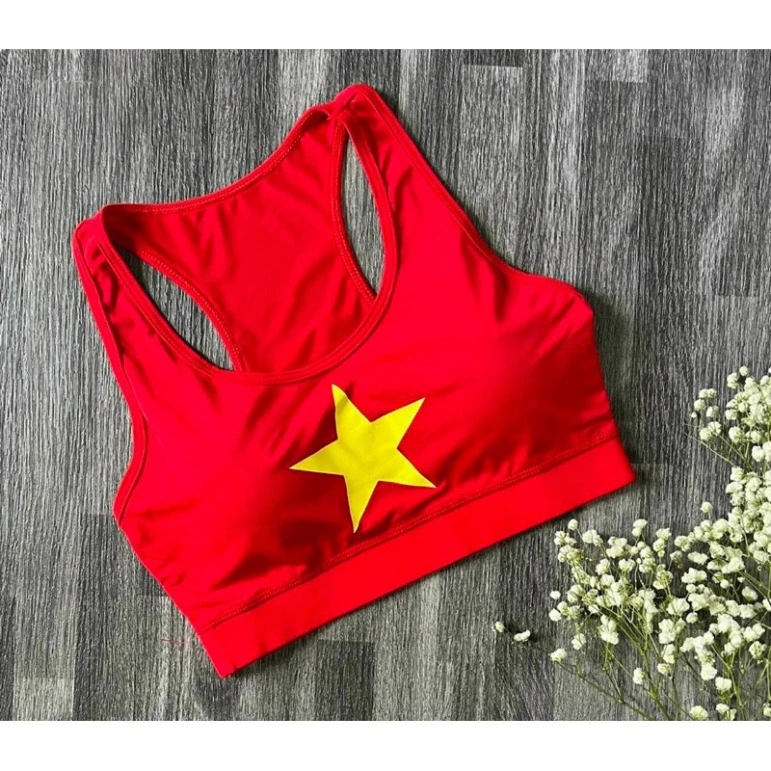 Áo bra cờ ,áo cờ đỏ tập thể dục ,áo thể thao chất đẹp