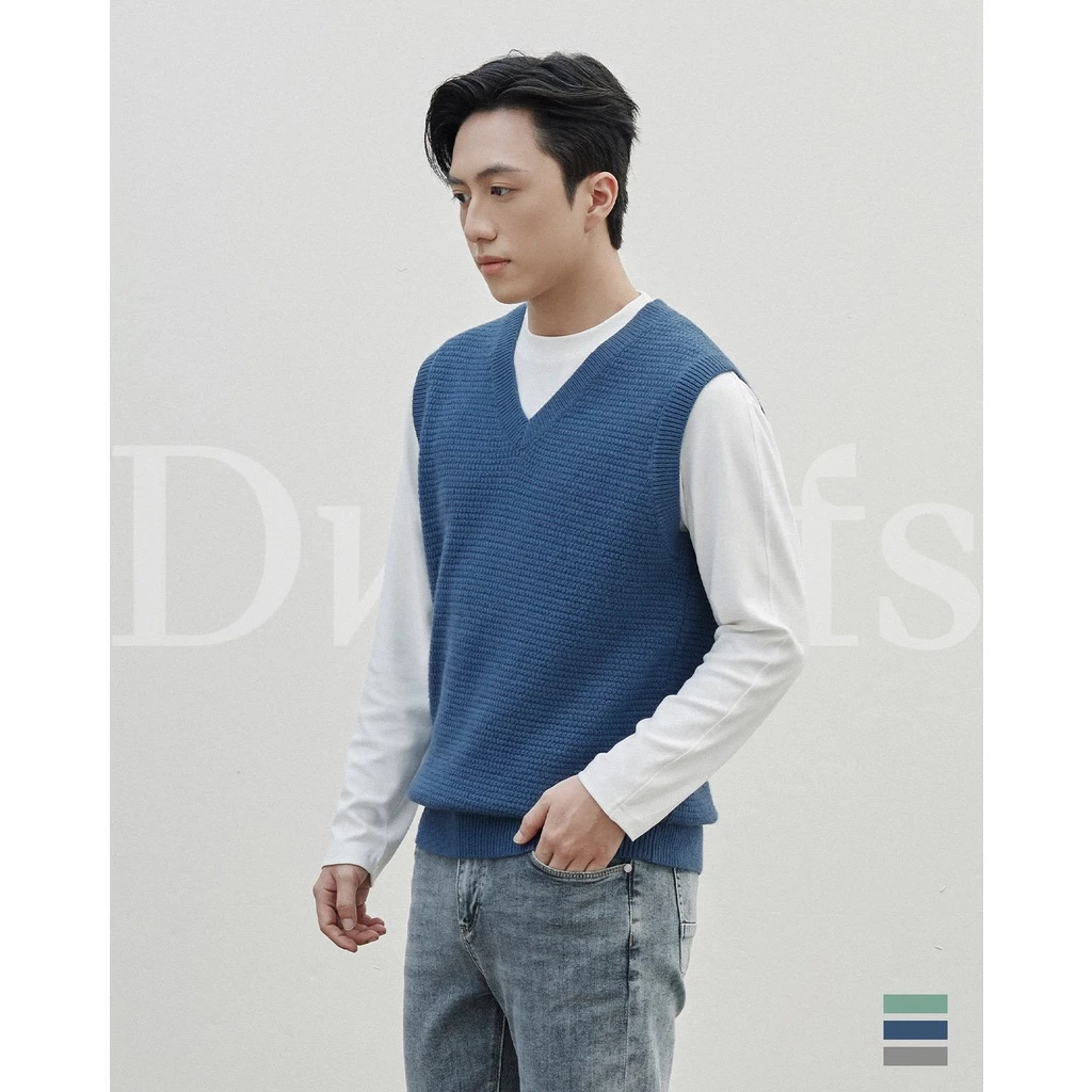 Áo gile len cổ V - Dwarfs - V-neck Notch Gile Knit