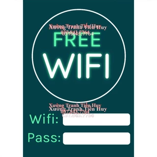 Combo 4 Biển Wifi, Pass Wifi Cho Quán Cafe, Cửa Hàng - Biển Tự Điền Pass Wifi