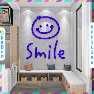 Tranh mica EPeBen dán tường nổi 3d hình sticker icon Smile Sunnyday Good luck trang trí Quán Cafe, Cửa Hàng Làm Bánh