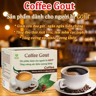 Cafe gout hết xưng nóng đỏ hết đau,Cà phê gút đào thải axit uric vận động linh hoạt ,1 hộp 60goi