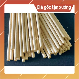 (Túi 100 Cái) Ống Hút Giấy KRAFT Size 6,8,12mm hàng cao cấp, an toàn với môi trường