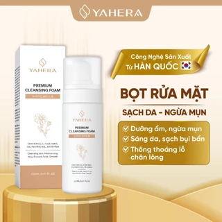 Sữa rửa mặt dạng bọt YAHERA Premium Cleansing Foam làm sạch bụi bẩn,dầu thừa và bã nhờn giúp sáng da ngăn ngừa mụn 150ml