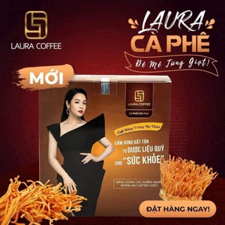 Cà phê Nhật Kim Anh cà phê hòa tan Laura Coffee, Đông Trùng Hạ Thảo và Nấm Linh Chi  (Hộp 10 gói)